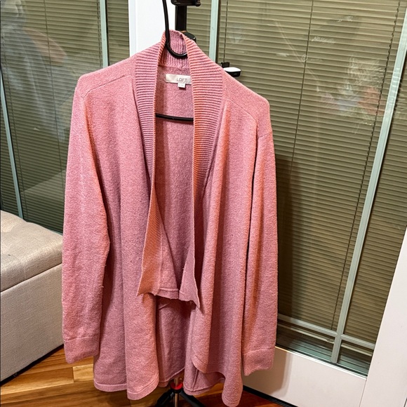 LOFT Soft Pink Open Cardigan - Picture 1 of 3